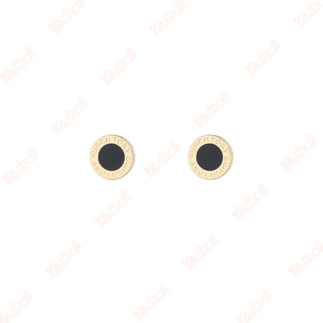 black small disc color block earrings